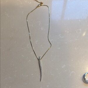 Swarovski Gold and Silver Necklace with Sleek Pendant